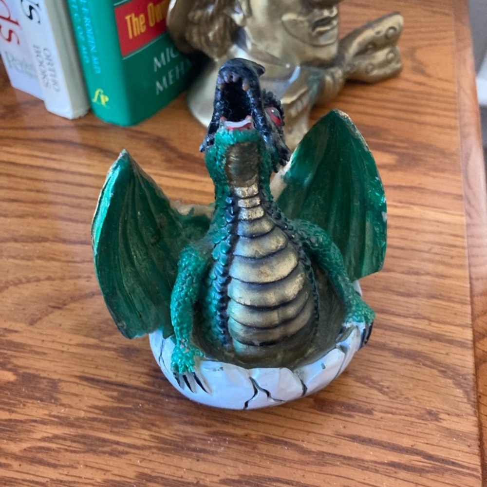 Emerald Hatchling Dragon Figurine